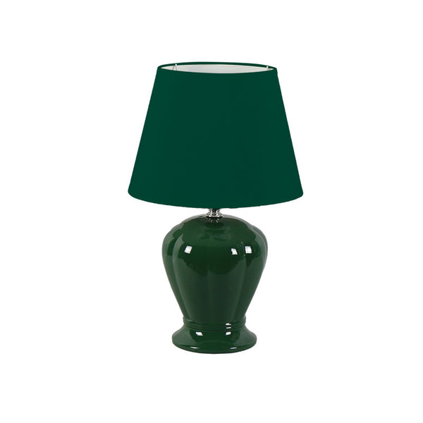 Ceramic Table Lamp With Shade 14.6" (Emerald) 