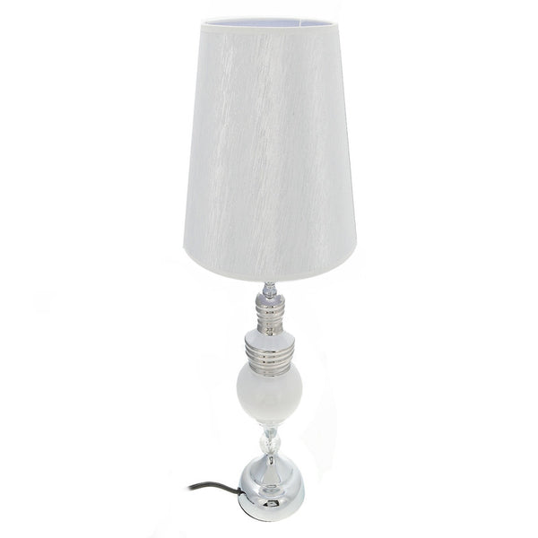 Ceramic Table Lamp With Shade (White Orb)