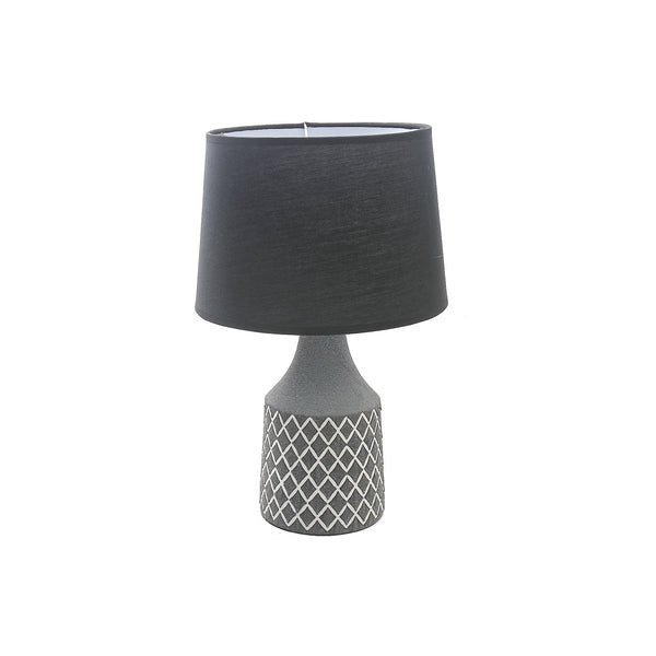 Ceramic Table Lamp With Shade (Black Diamond)