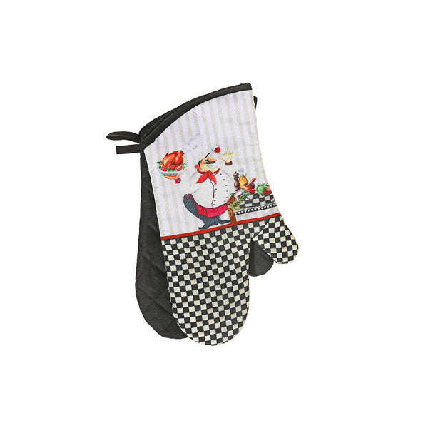 Oven Mitts (2 Pcs) (Chef Serving Chicken) - Set of 2