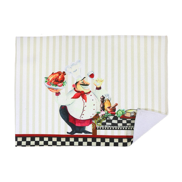 Microfibre Drying Mat (Chef Serving Chicken) - Set of 2