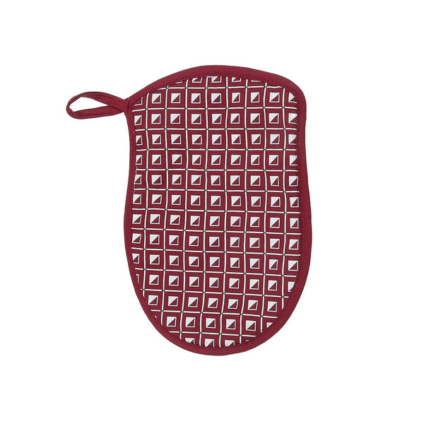 Silicon Print Pot Holder (Geo) (Red) - Set of 4