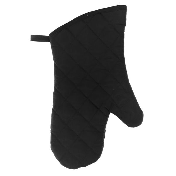 Quilted Oven Mitt (Black) (7.5" X  13") - Set of 4