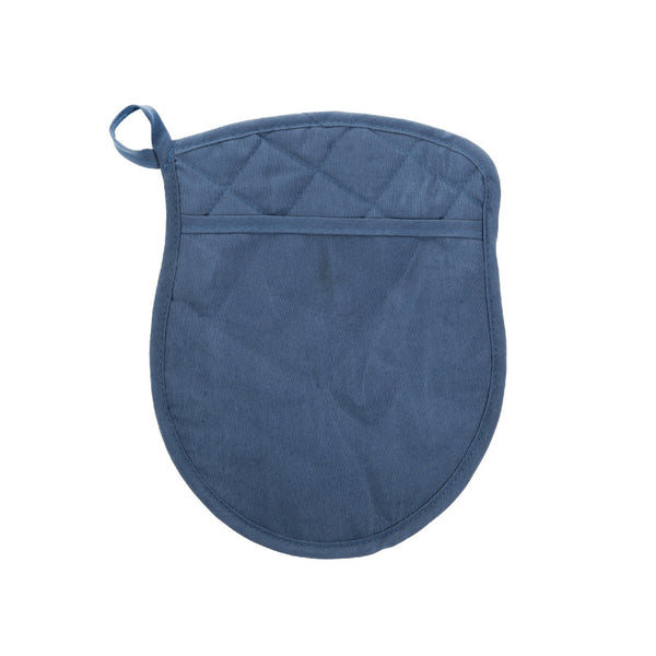 Quilted Pot Holder With Pocket (Blue) - Set of 4