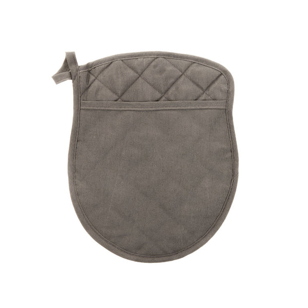 Quilted Pot Holder With Pocket (Gray) - Set of 4