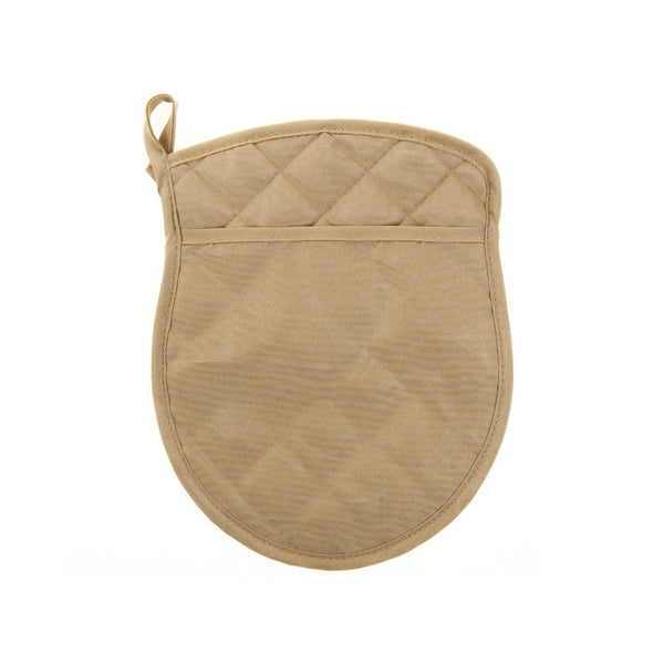Quilted Pot Holder With Pocket (Taupe) - Set of 4