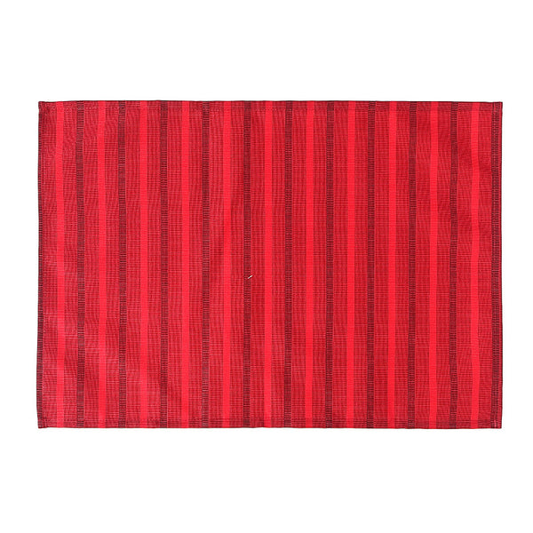 Stripe Outdoor Placemat (Red) - Set of 12