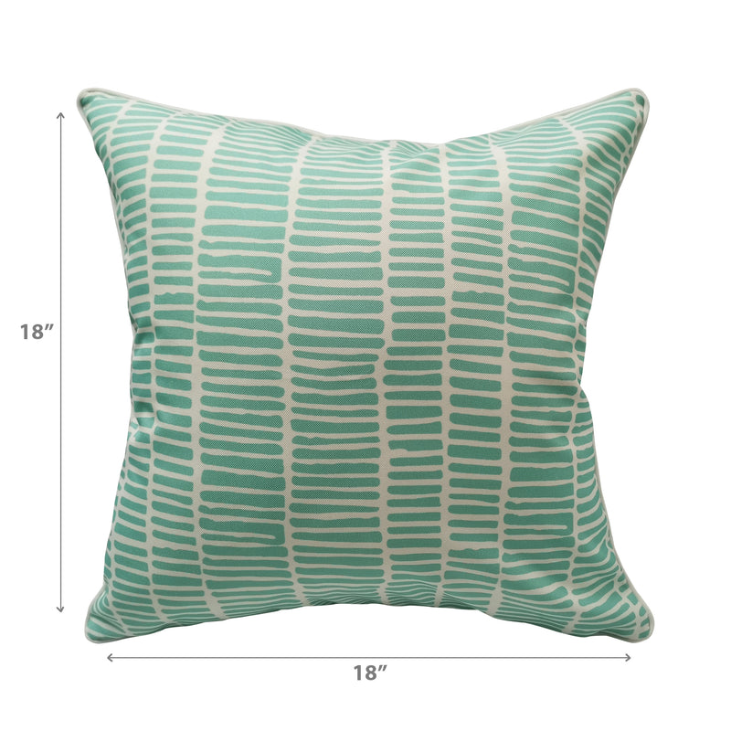 Cross Stripes Outdoor Waterproof Cushion Teal - Set of 2