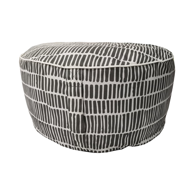 Cross Stripes Outdoor Inflatable Pouf Charcoal Gray