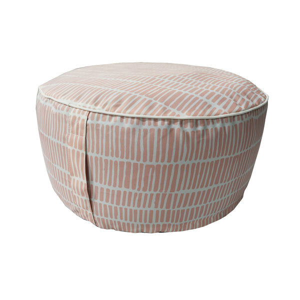 Cross Stripes Outdoor Inflatable Pouf Peach