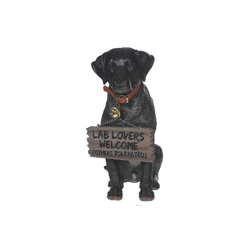 Black Labrador With Sign Bela