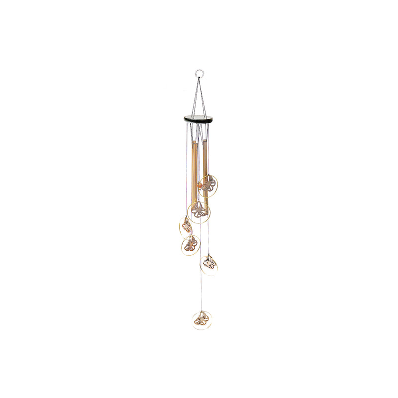 28" Round Windchime With Butterfly