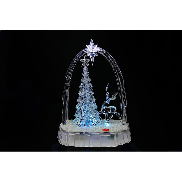 Led Musical Acrylic Reindeer With Tree
