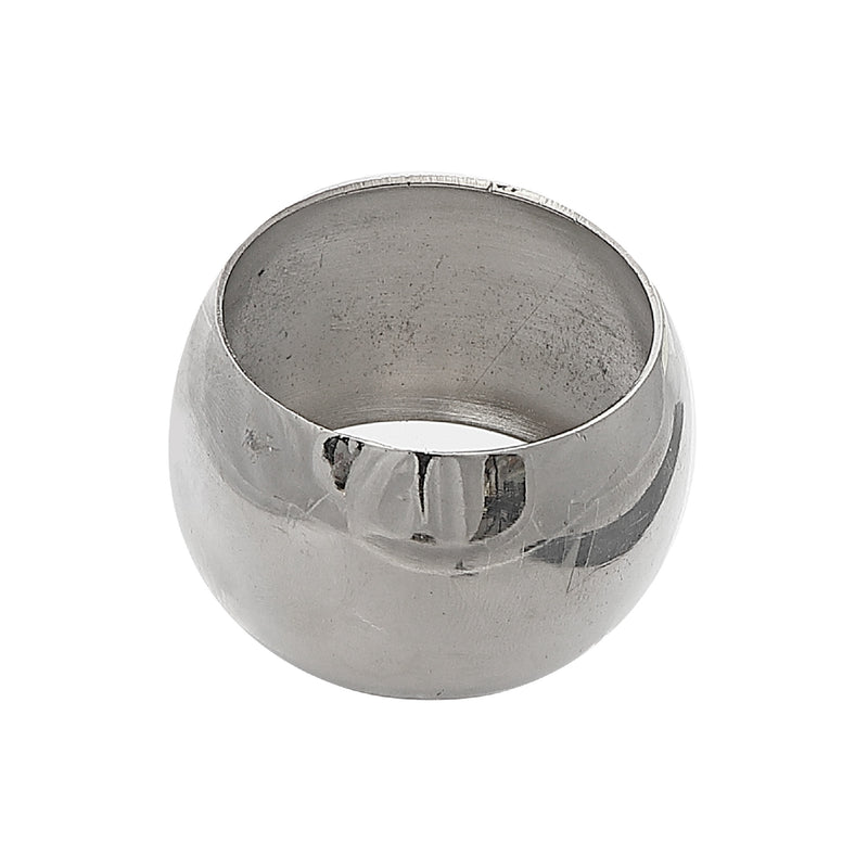 Silver Metal Round Napkin Ring - Set of 6