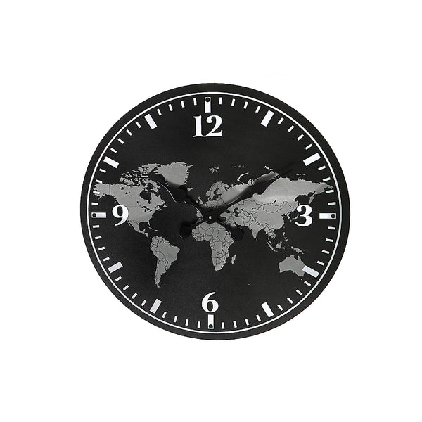 Round Mdf 13" Wall Clock (World Map)