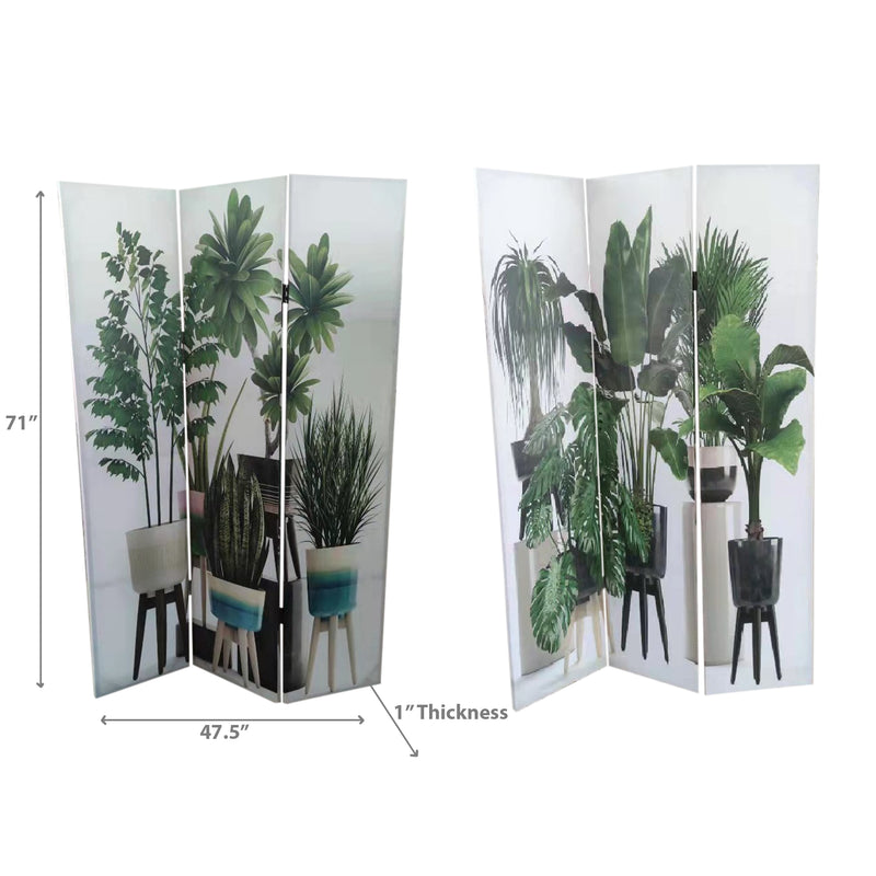 Double Sided Canvas Screen Potted Plants