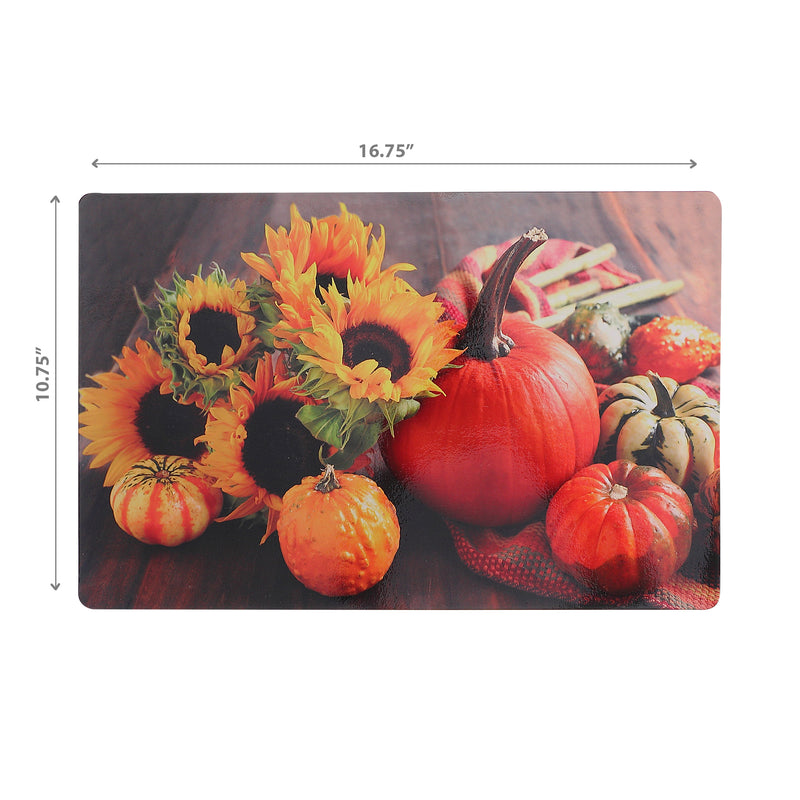 Plastic Placemat Pumpkin Sunflower - Set of 12
