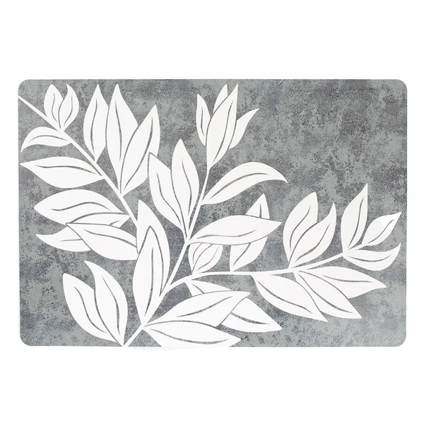 Eva Placemat (White Leaves) (12 X 18) - Set of 12
