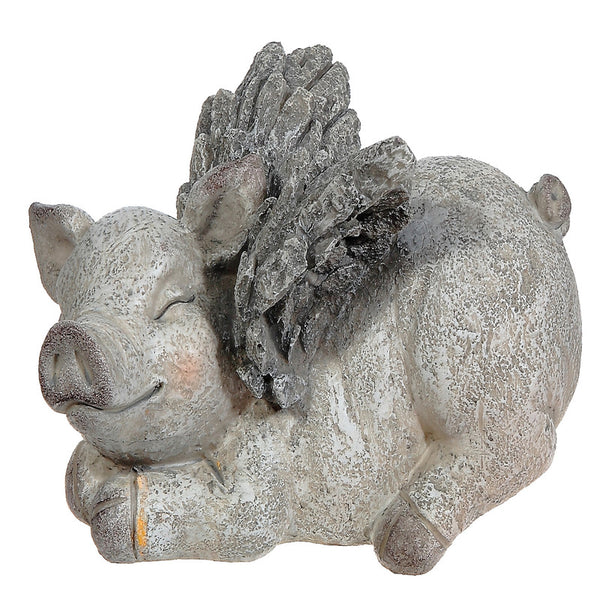 Polyresin Garden Figurine (Sleeping Pig With Wings)