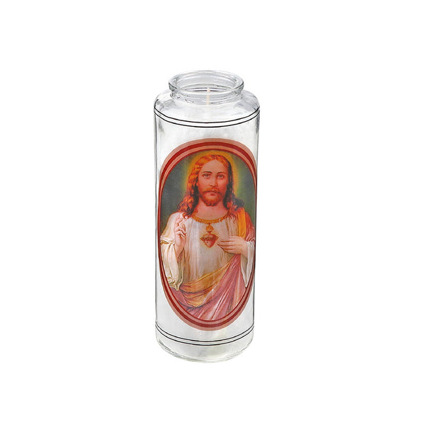 Religious Candle - White (Jesus Emblem) - Set of 2
