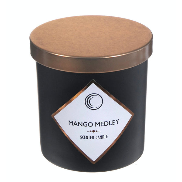 7Oz Matte Black Scented Candle With Lid (Mango Medley) - Set of 2