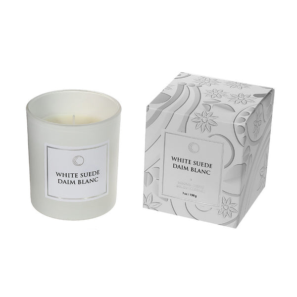 7 Oz Luxe Scented Candle In Gift Box (White Suede) - Set of 2