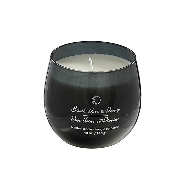 10Oz High Gloss Curved Candle Black Rose & Peony