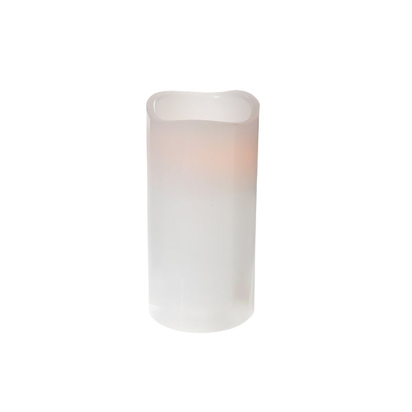 Led Wave Top Unscented White Candle With Timer 3X4" - Set of 3