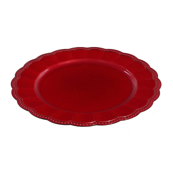 Charger Plate (Scallop Edge) (Red) (13") - Set of 6