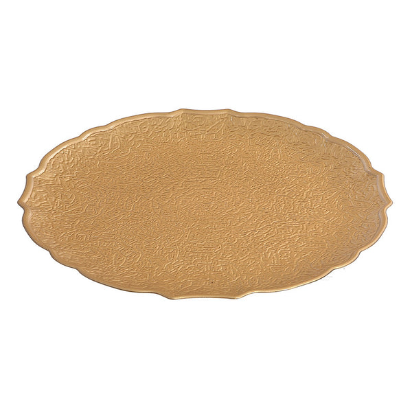 Round Serving Plate (Textured) (Gold) (13") - Set of 6