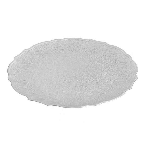 Round Serving Plate (Textured) (Silver) (13") - Set of 6