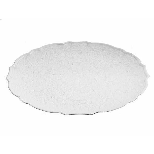 Round Serving Plate (Textured) (White) (13") - Set of 6