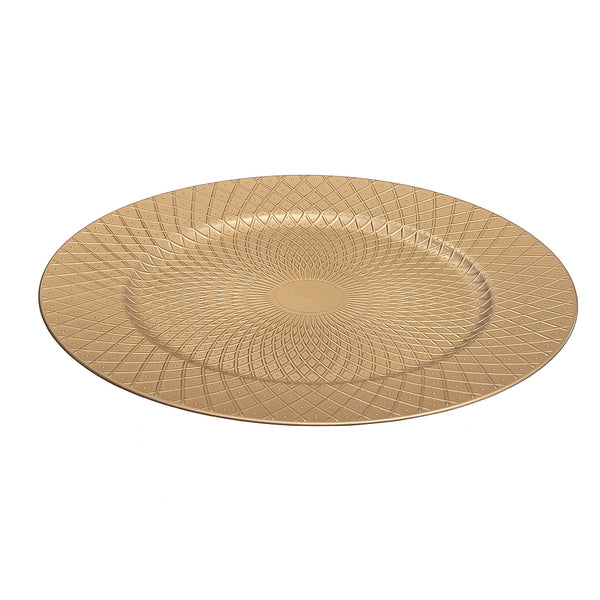Charger Plate (Dotted Diamond) (Gold) (13") - Set of 6