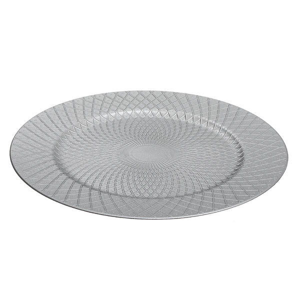 Charger Plate (Dotted Diamond) (Silver) (13") - Set of 6