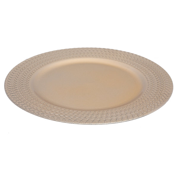 Charger Plate (Braids) (Champagne) (13") - Set of 6