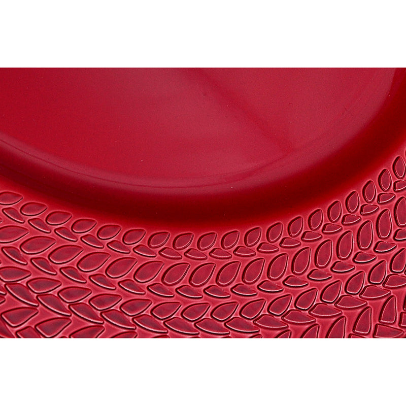 Charger Plate (Braids) (Red) (13") - Set of 6