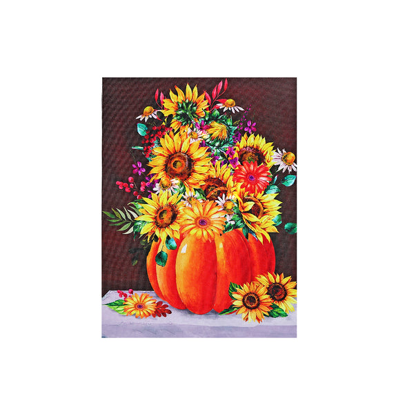 Led Canvas Wall Art Sunflower Pumpkin Bouquet 12X16