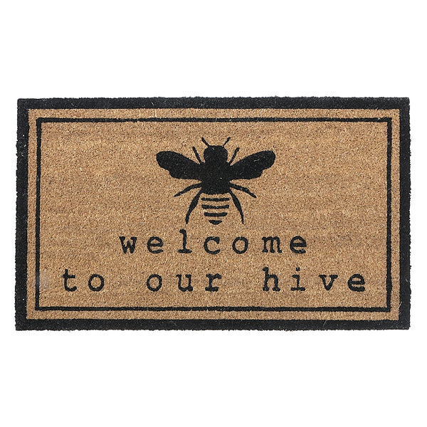 Coir Door Mat Welcome To Our Hive