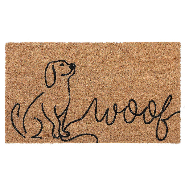 Coir Door Mat (Dog - Woof)