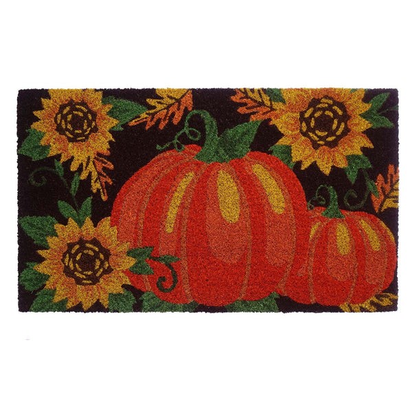 Coir Door Mat Pumpkin Sunflower