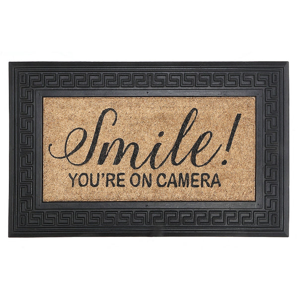 Rubber & Coir Mat (Smile You'Re On Camera)