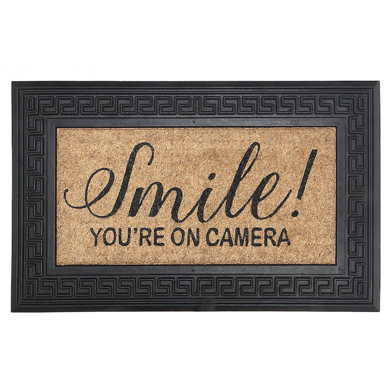 Rubber & Coir Mat (Smile You'Re On Camera)