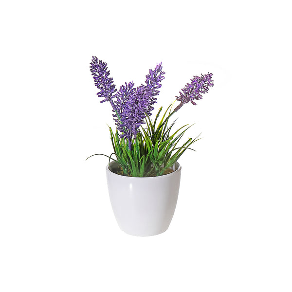 Artificial Lavender In Plastic Pot - Set of 2