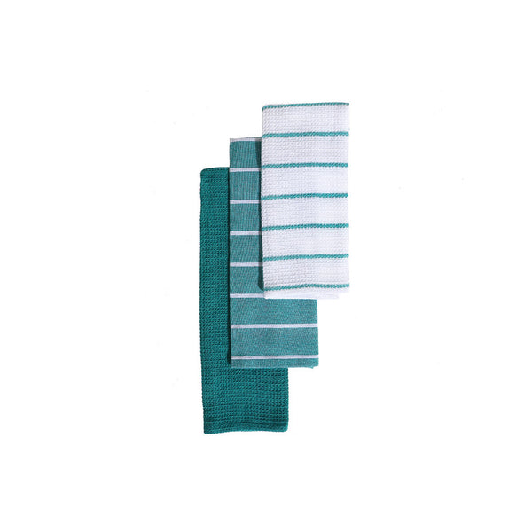 3 Pack Dish Cloth Set (Teal Striped)
