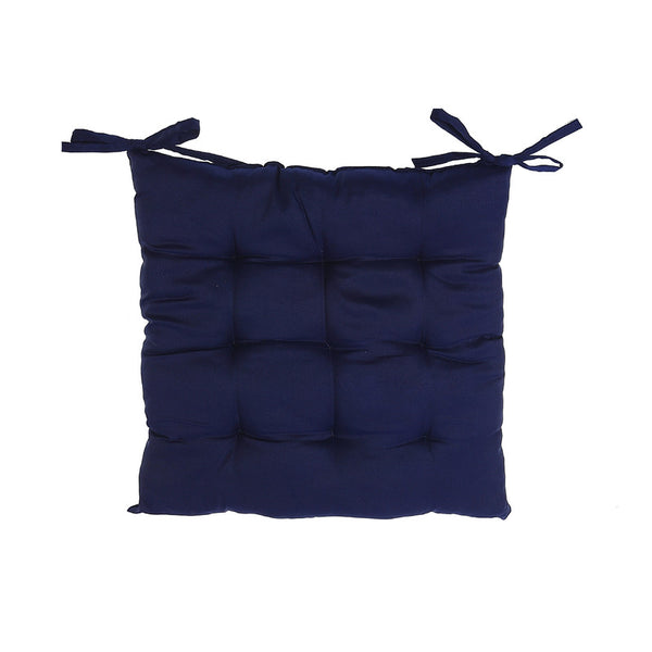 Polyester Tufted Chairpad (18 X 18) (Navy Blue) - Set of 2