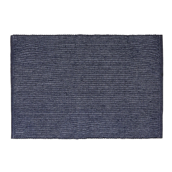 Chambray Ribbed Placemat (Navy Blue) - Set of 12