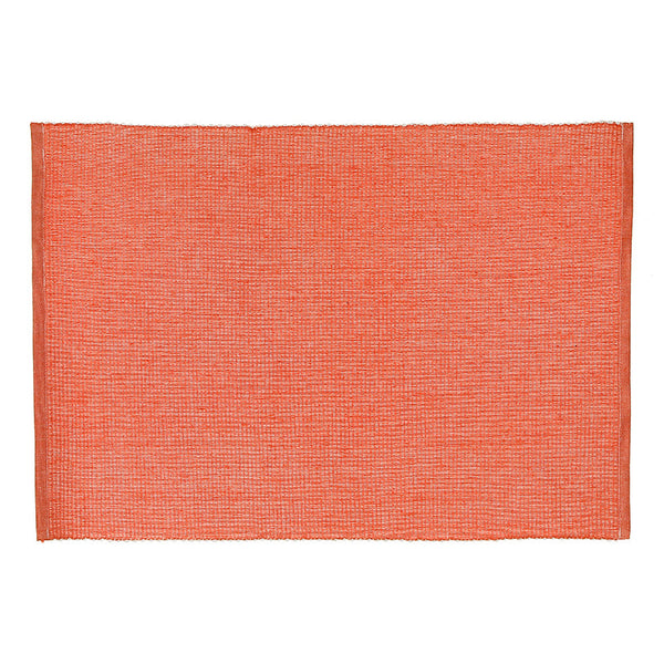 Chambray Ribbed Placemat (Orange) - Set of 12
