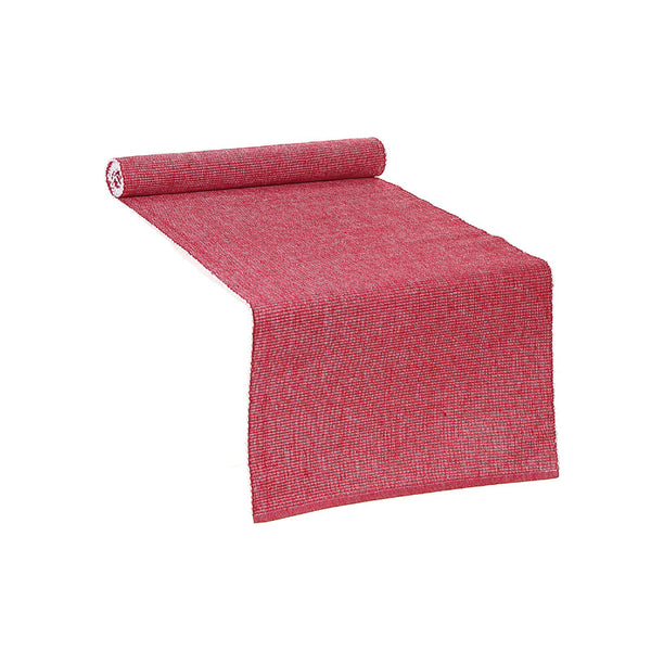 Chambray Ribbed Table Runner (Red) - Set of 2