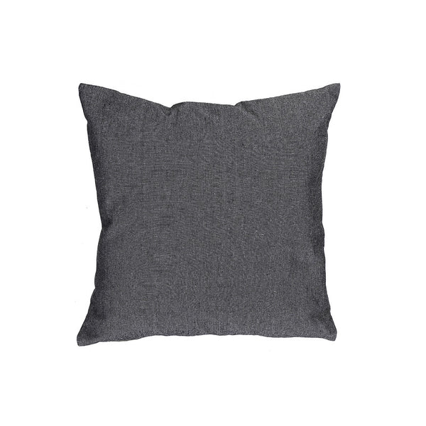 Chambray Cushion With Zipper (Black) - Set of 2