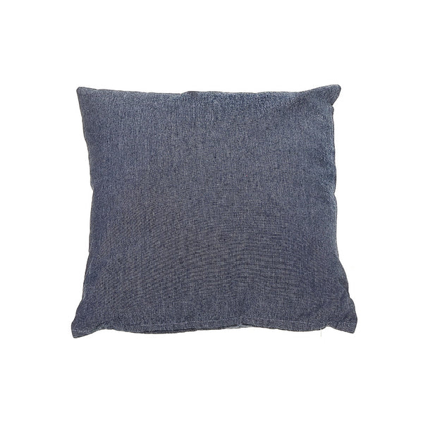 Chambray Cushion With Zipper (Navy Blue) - Set of 2